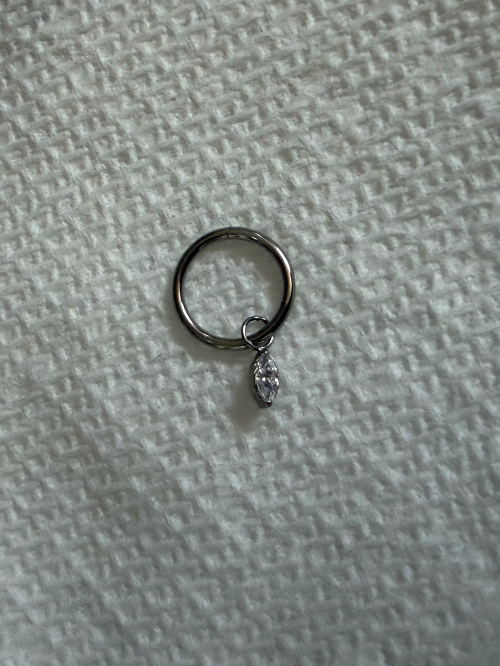 Dangle Gemstone Huggie Hoop, Earring/Daith/Conch/Helix/Rook 18G